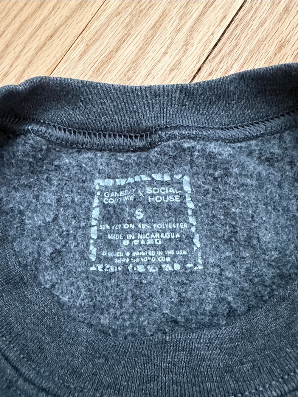 Carolina Crewneck Sweatshirt in Charcoal with Maroon Chest Print - Picture 2 of 4